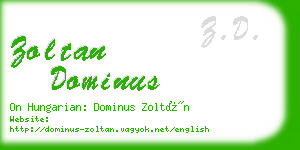 zoltan dominus business card